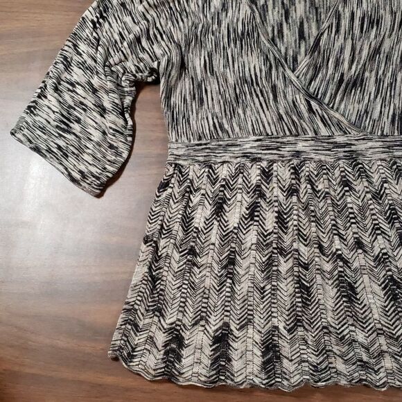 Sigrid Olsen | Herringbone Faux‎ Wrap Sweater Medium - Picture 3 of 10